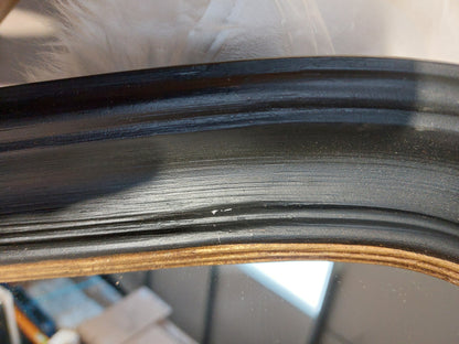 John Lewis Georgian Overmantle Wood Mirror, 95 x 105cm, Black/Gold