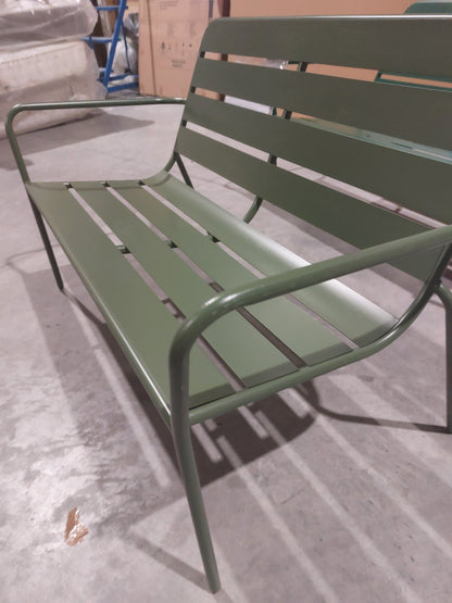 John Lewis Tri-Colour Metal Garden Furniture Set  2 Benches & 1 Armchair