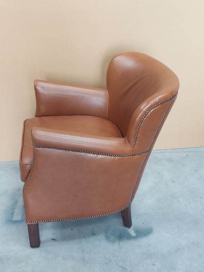 Halo Little Professor Leather Armchair, Riders Nut