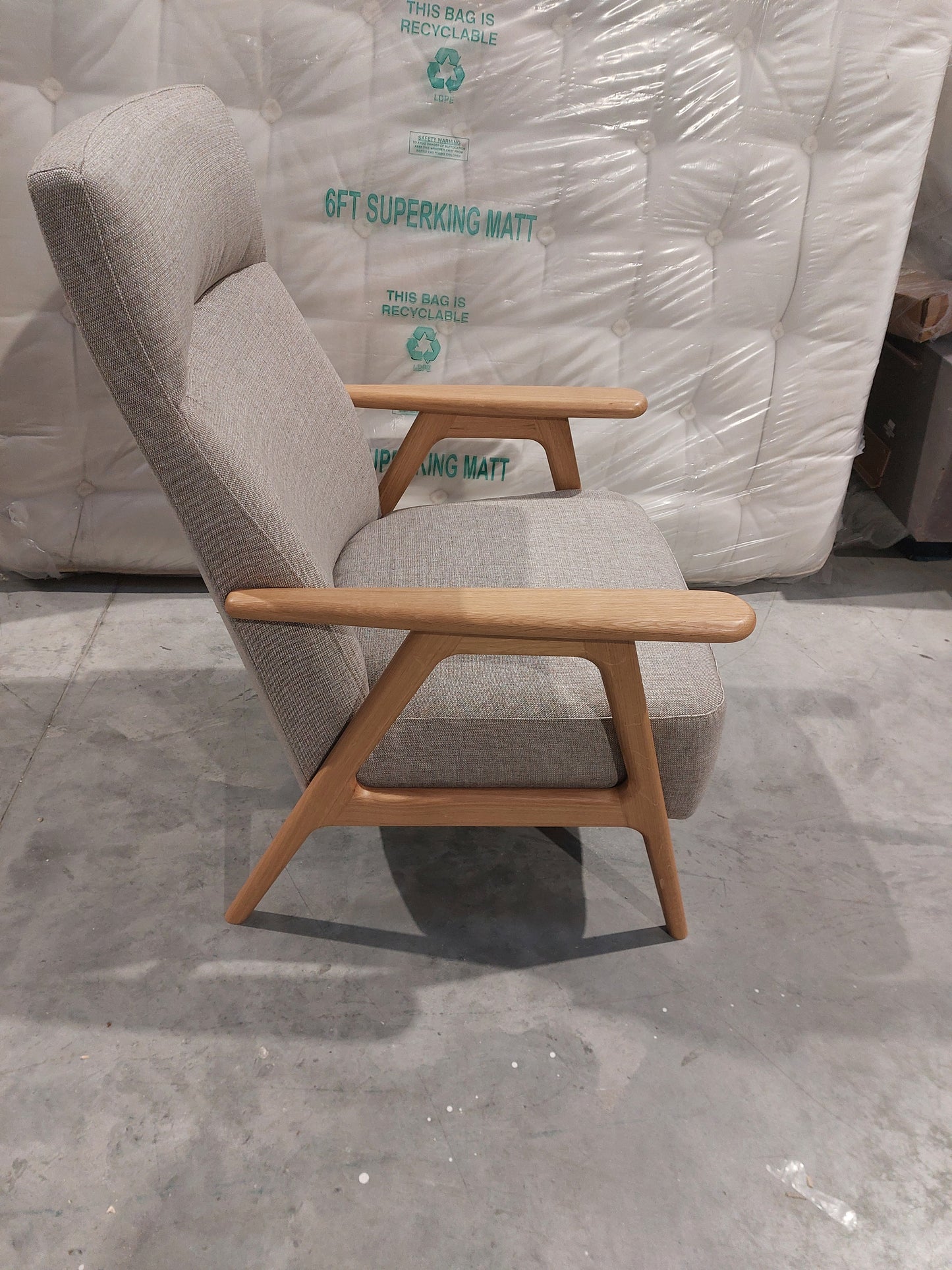 John Lewis Hendricks High Back Accent Chair, Light Leg, Aquaclean Aston Natural