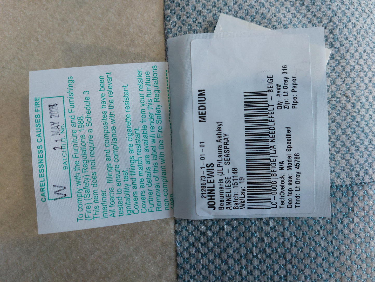 Laura Ashley  Small 2 Seater Sofa  Beaumaris, Teak Leg, Anneliese Seaspray