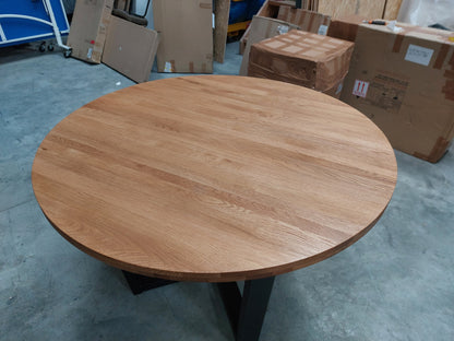 Calia 6 Seater Round Dining Table, Oak