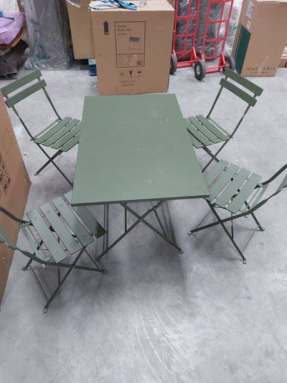 List - John Lewis Camden 4-Seater Rectangular Garden Dining Table & Chairs Set, Green