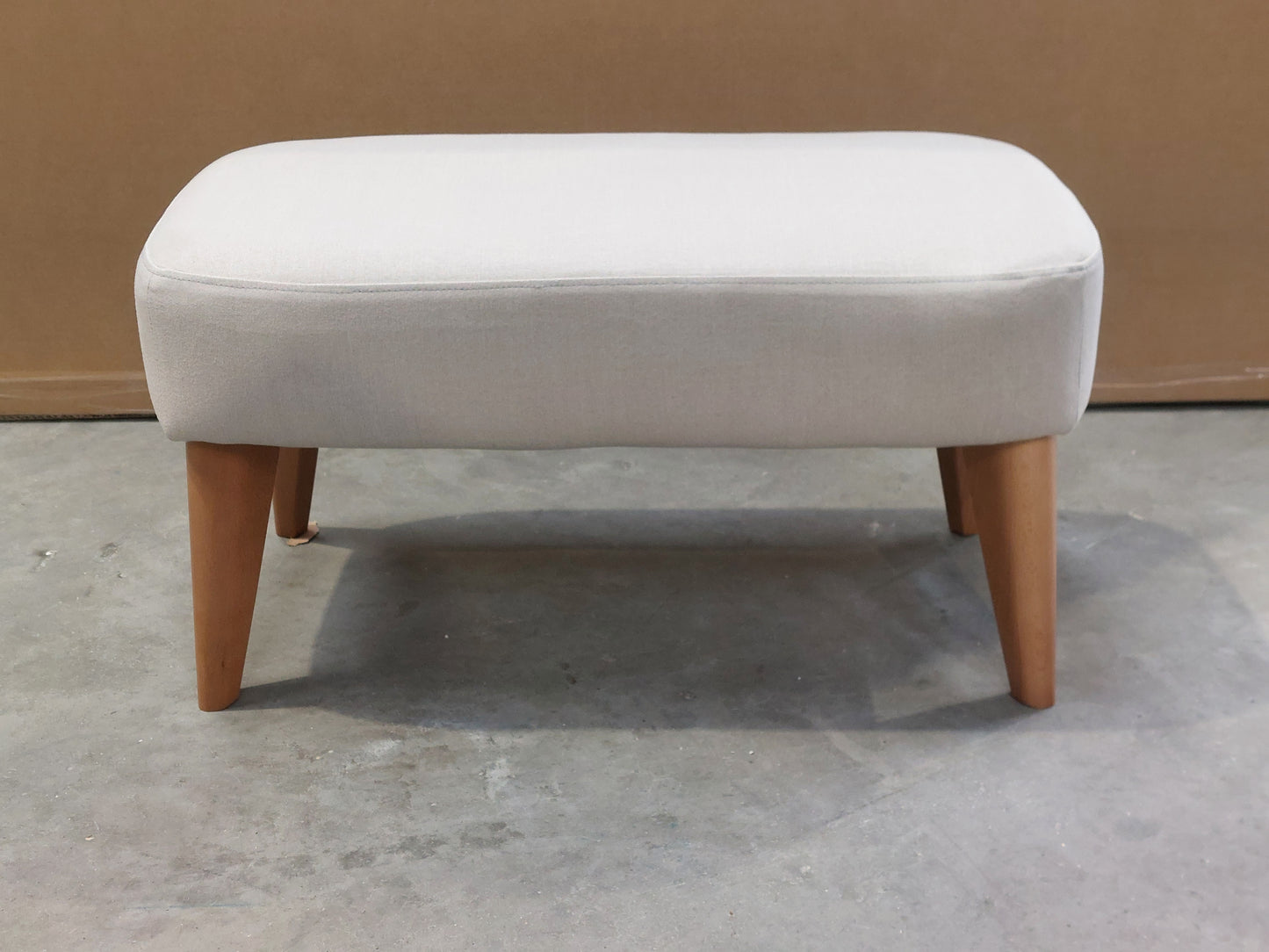 John Lewis Bergen II Footstool, Light Leg Linen Clay