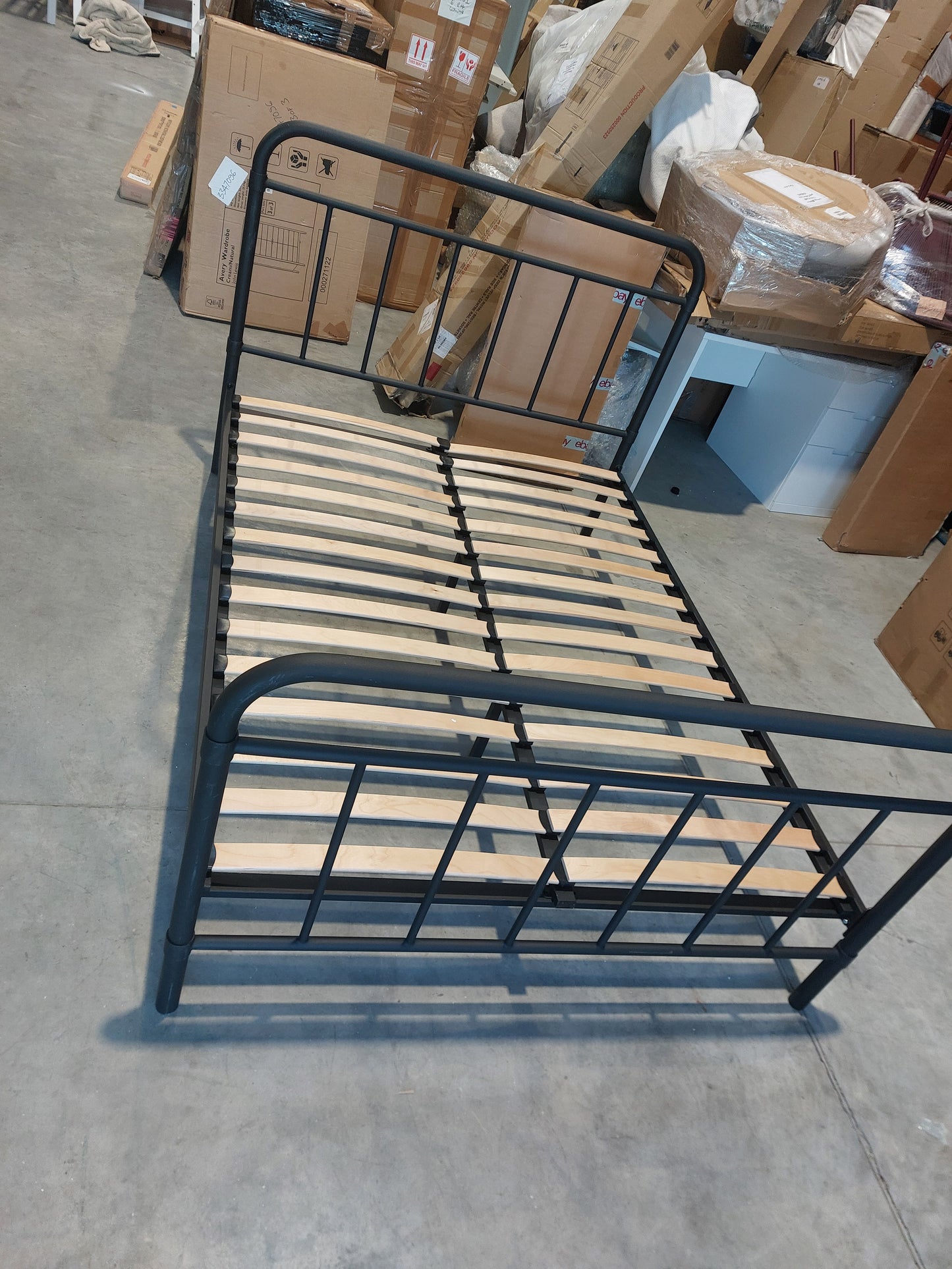 John Lewis Dorm Metal Bed Frame, Double, Black