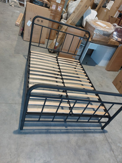 John Lewis Dorm Metal Bed Frame, Double, Black