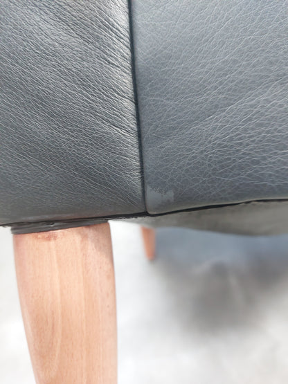 John Lewis Leather Armchair Bailey II Blue
