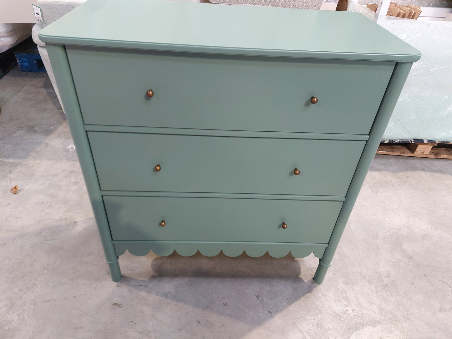 John Lewis Chest of Drawer Hem 3 Drawer Chest Green