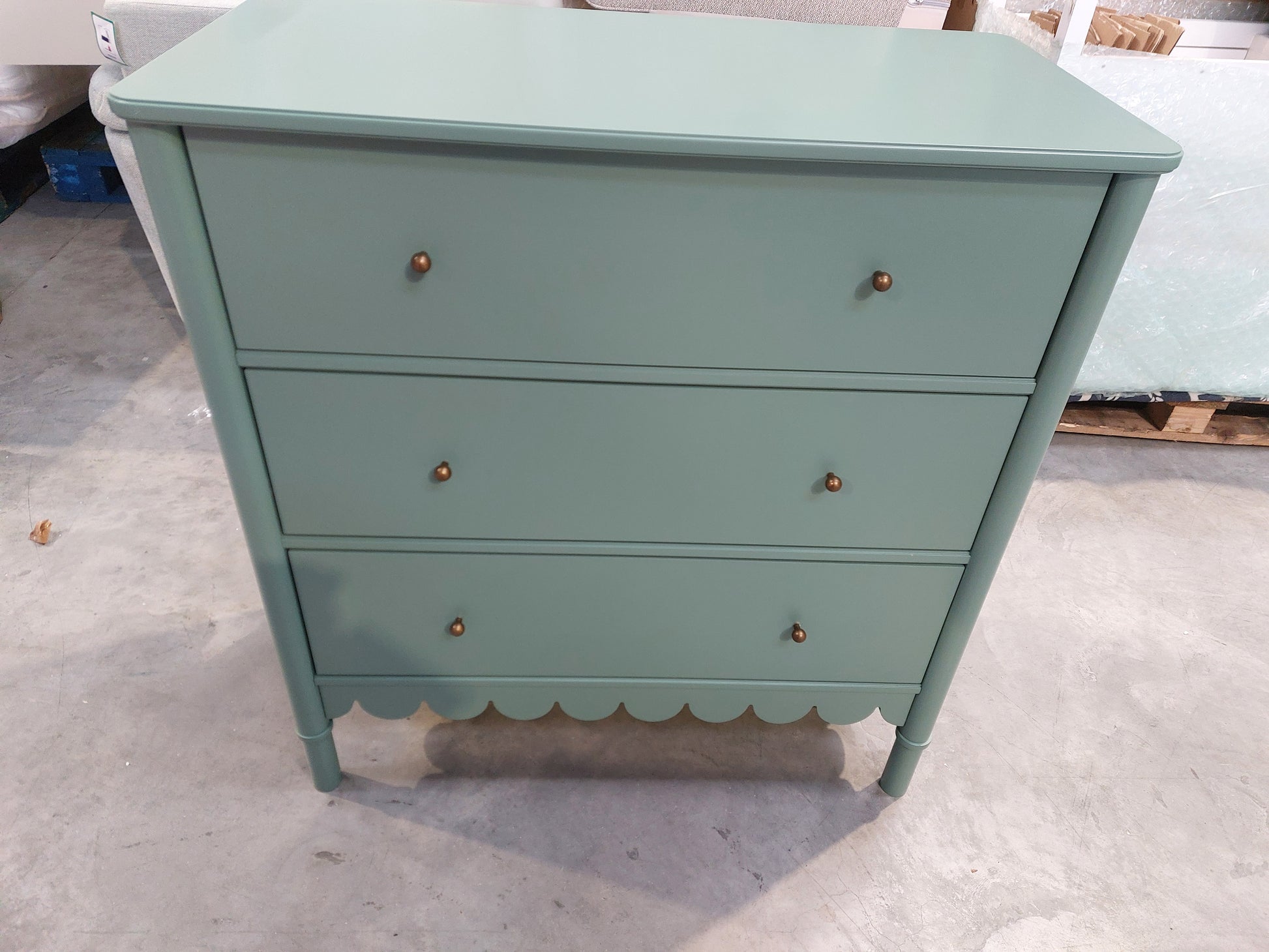 John Lewis Chest of Drawer Hem 3 Drawer Chest Green