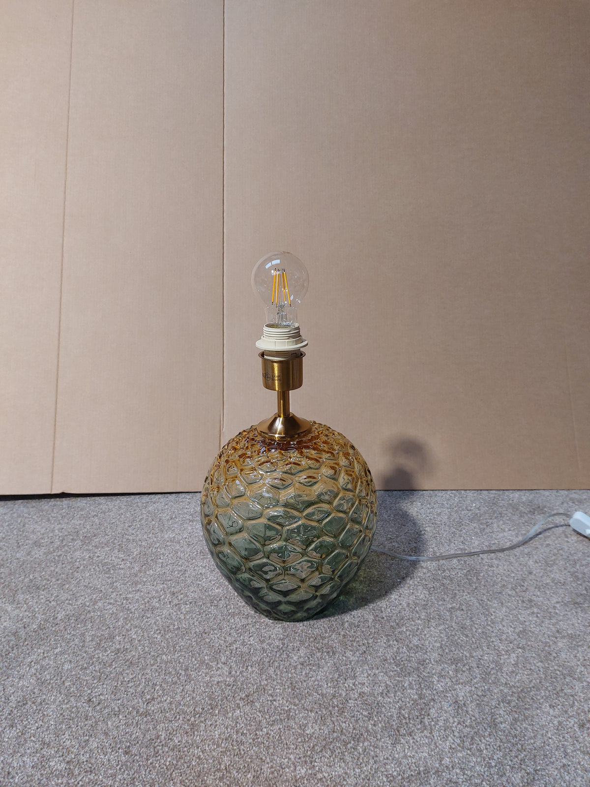 John Lewis Abigail Dimple Ombre Table Lamp, Green