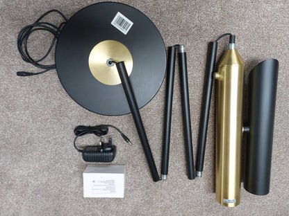 John Lewis Swivel LED Uplighter Floor Lamp, Black/Brass