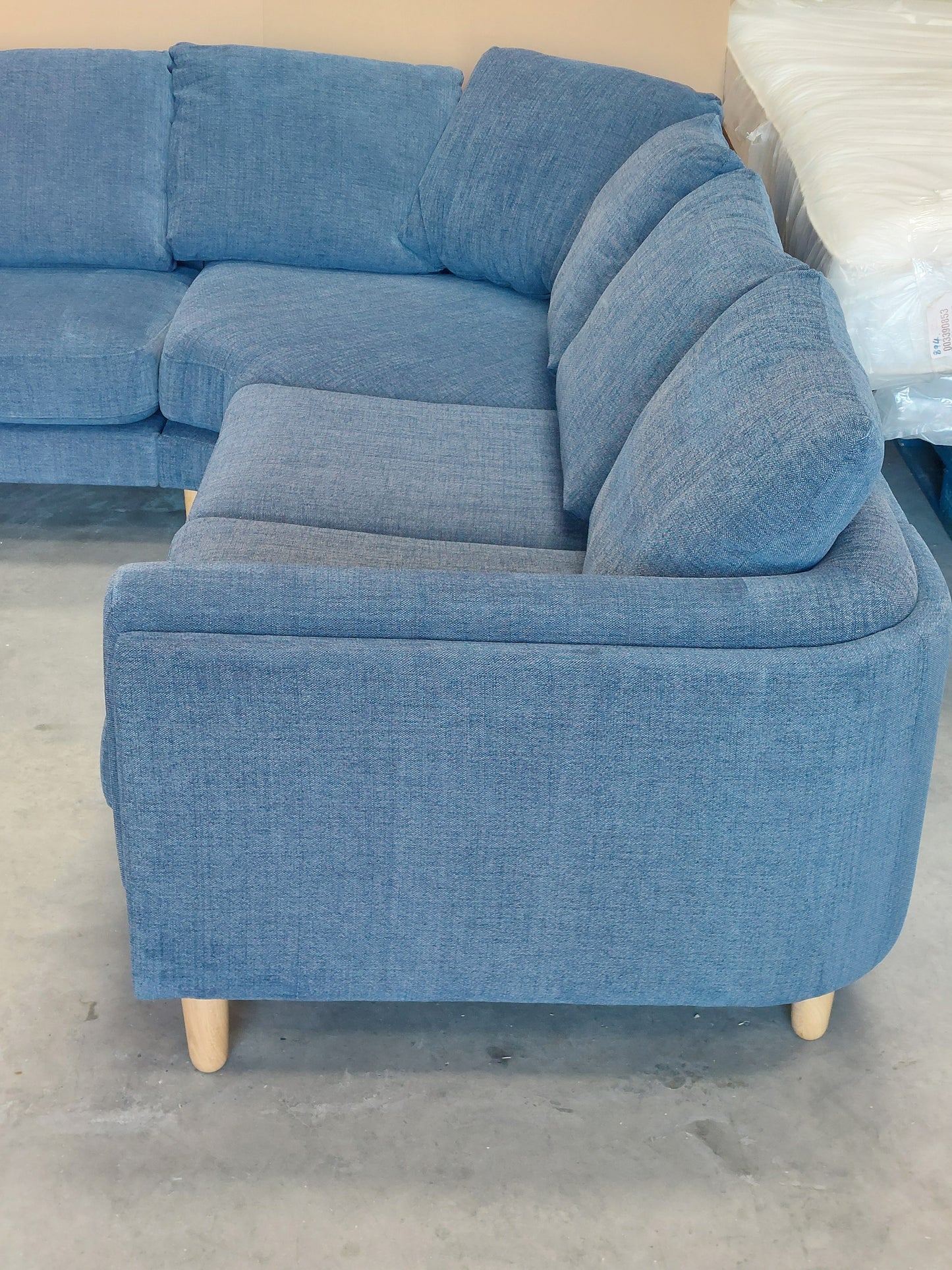 John Lewis Harbour Corner Sofa Easy Clean Chunky Chenille Navy