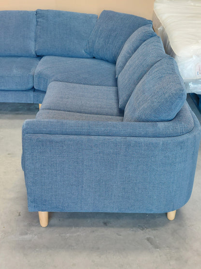 John Lewis Harbour Corner Sofa Easy Clean Chunky Chenille Navy