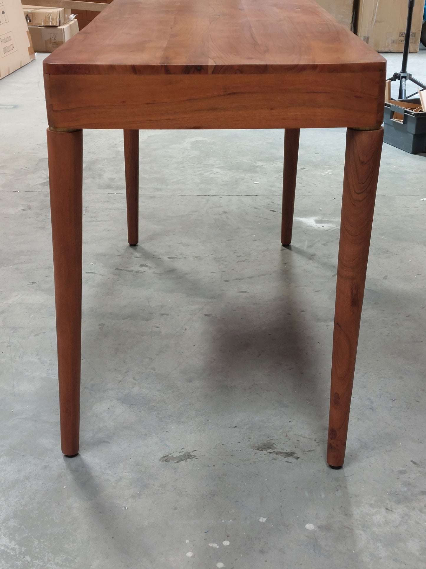 Swoon Bjorn Desk Dark Brown Acacia & Brass