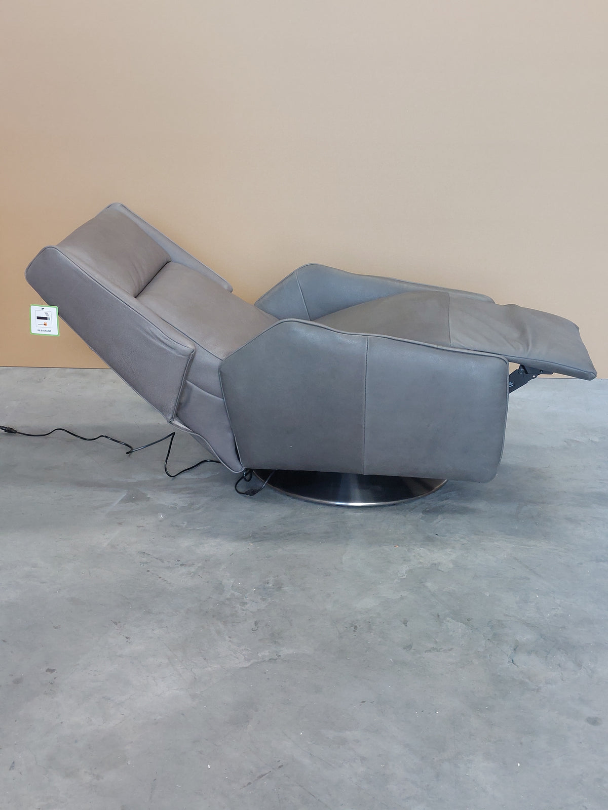 John Lewis Halo Capri Recliner Hand-Tipped Leather, Hot Pewter