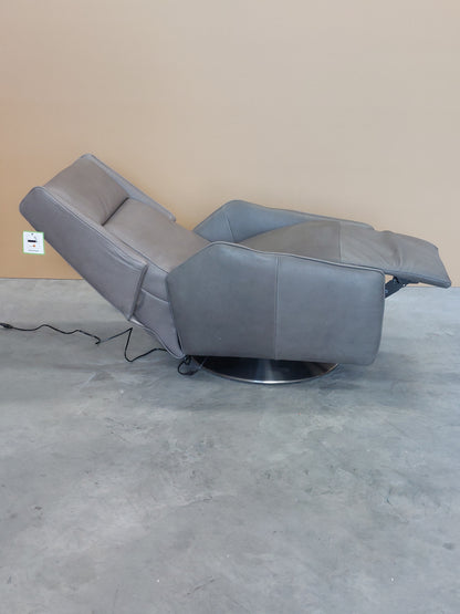 John Lewis Halo Capri Recliner Hand-Tipped Leather, Hot Pewter