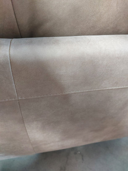John Lewis Barbican Medium 2 Seater Leather Sofa, Dark Leg, Demetra Grey