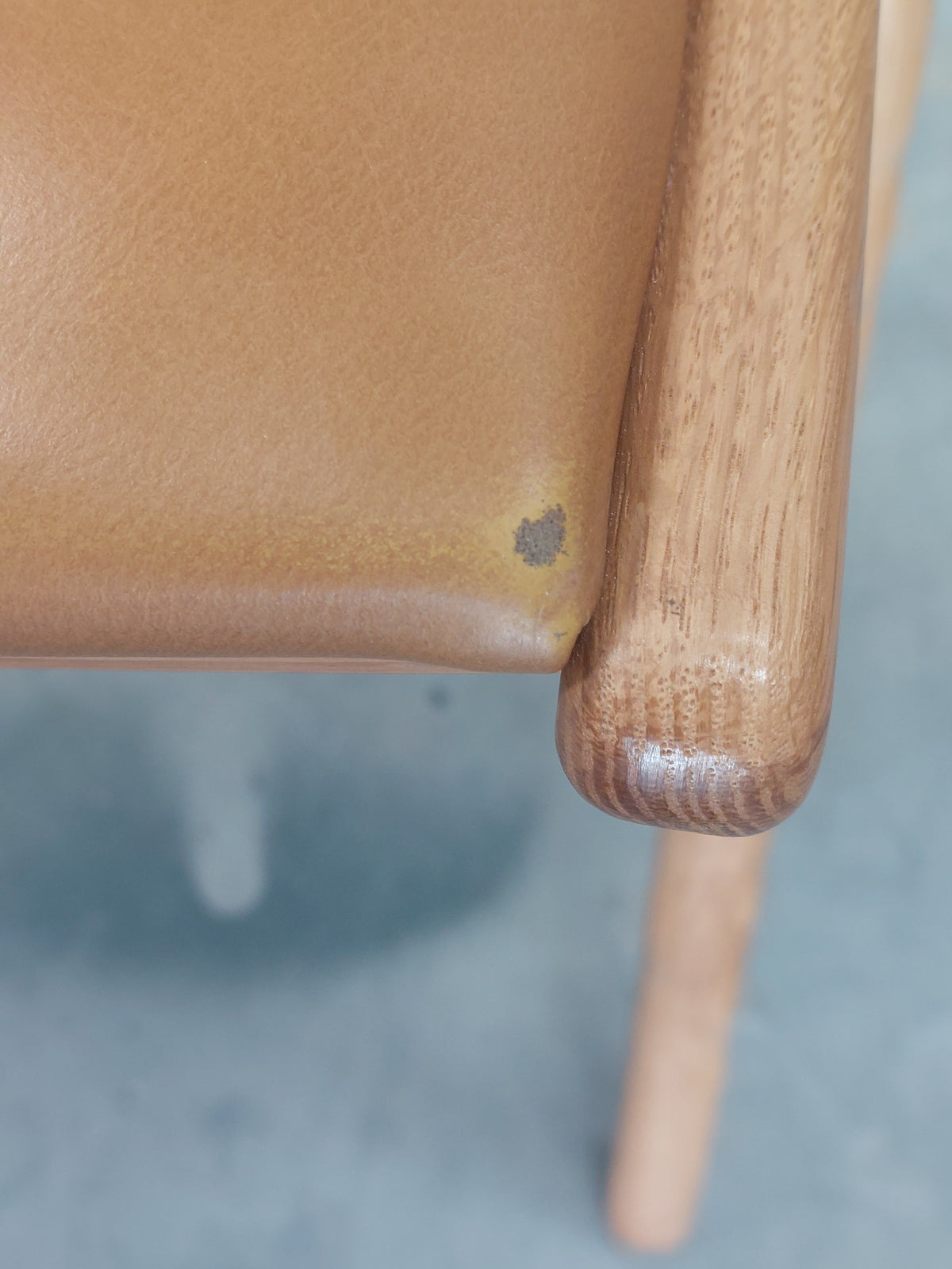 John Lewis X-Ray Leather Dining chair, Oak/Camel