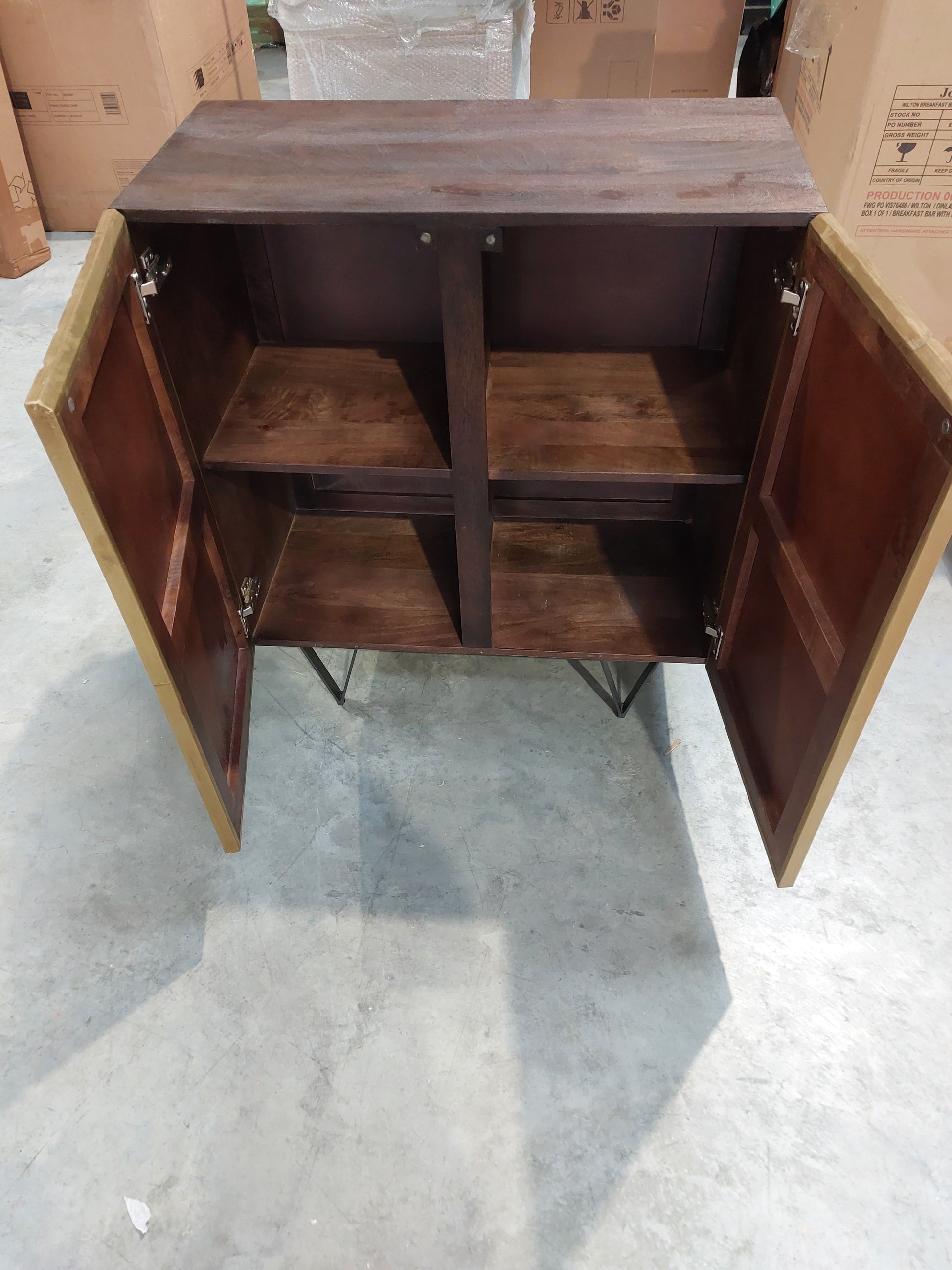 Swoon Ziggy Cabinet Brass Display Cabinet