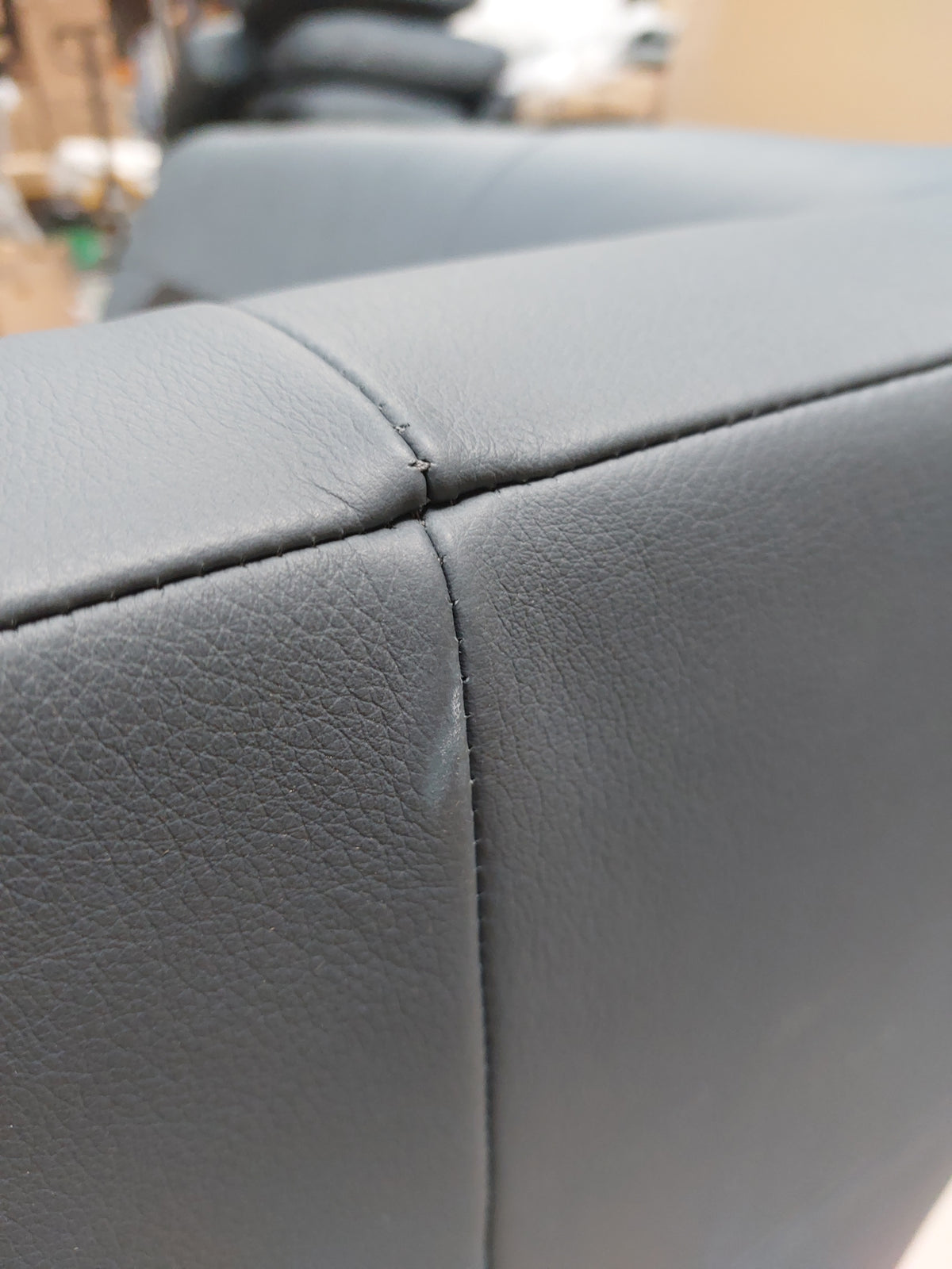 John Lewis Camden RHF Chaise Corner Leather Sofa, Dark Leg, Matt Navy