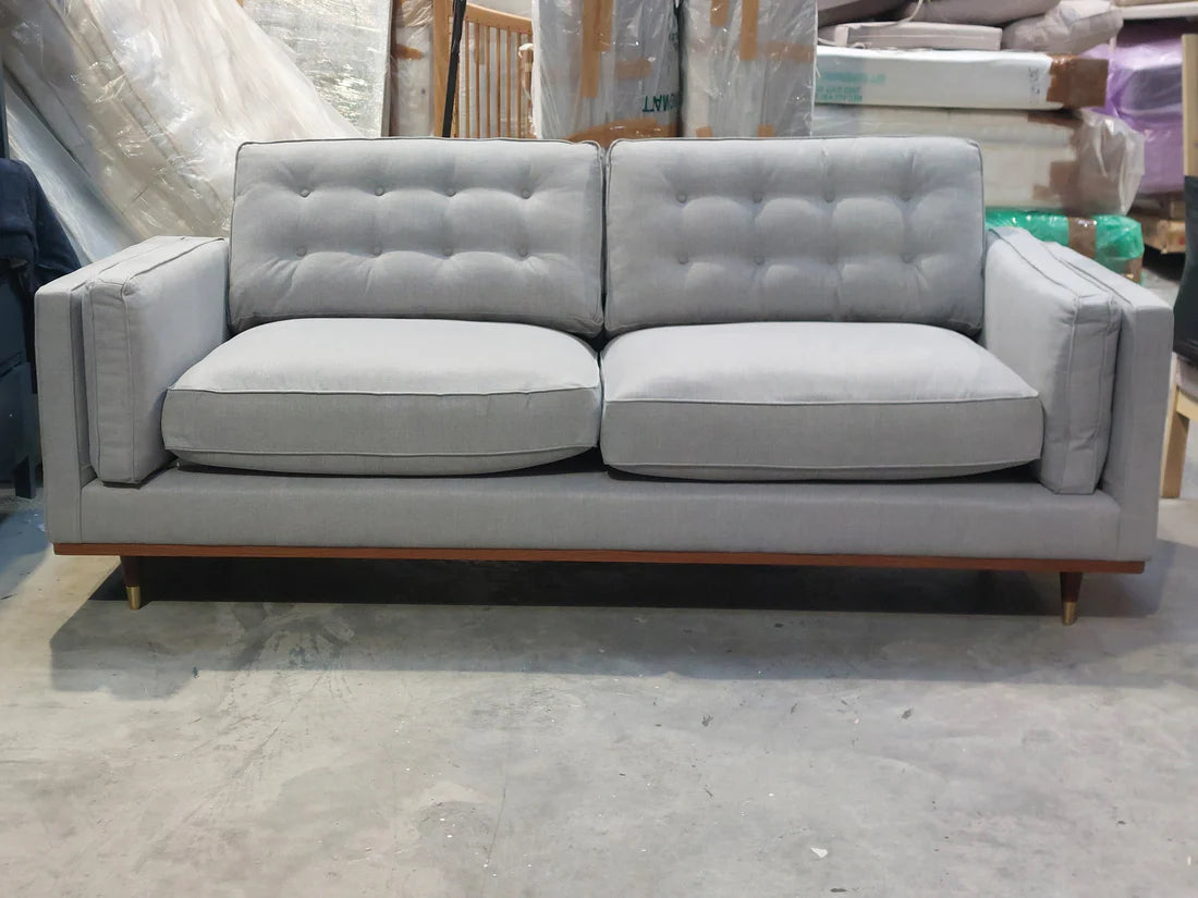 John Lewis Swoon Lyon Large 2 Seater Sofa Dark Leg  Weave Nickle Grey