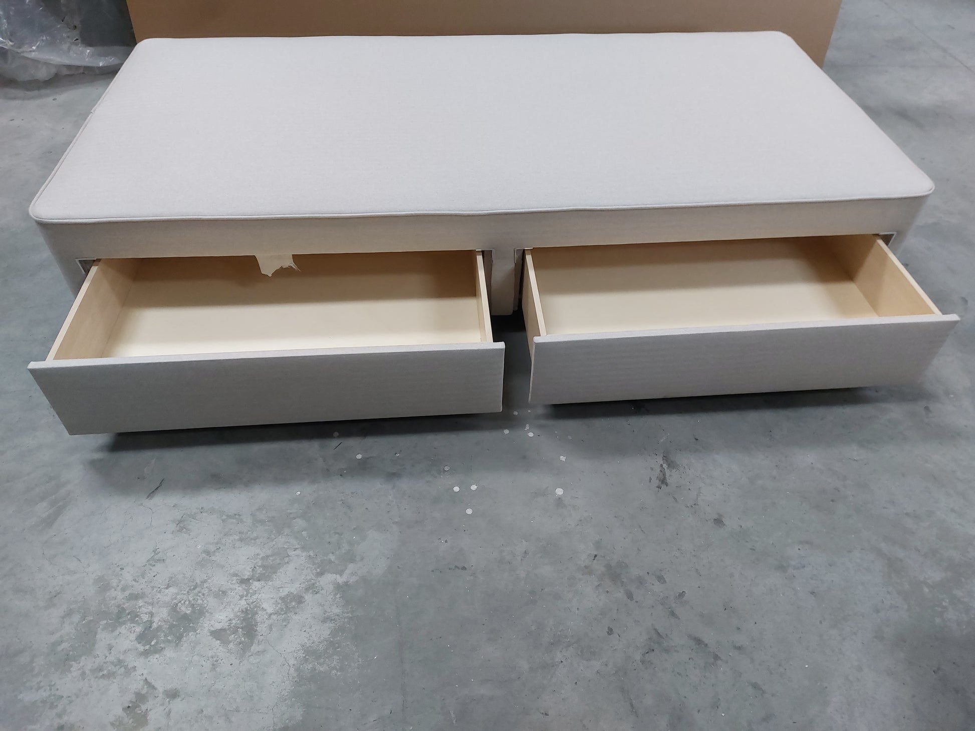 John Lewis Pocket Sprung Upholstered 2 Drawer Divan Base, Single Brushed Tweed