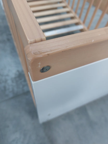 John Lewis Scandi Solution Cotbed White Natural Cot Bed