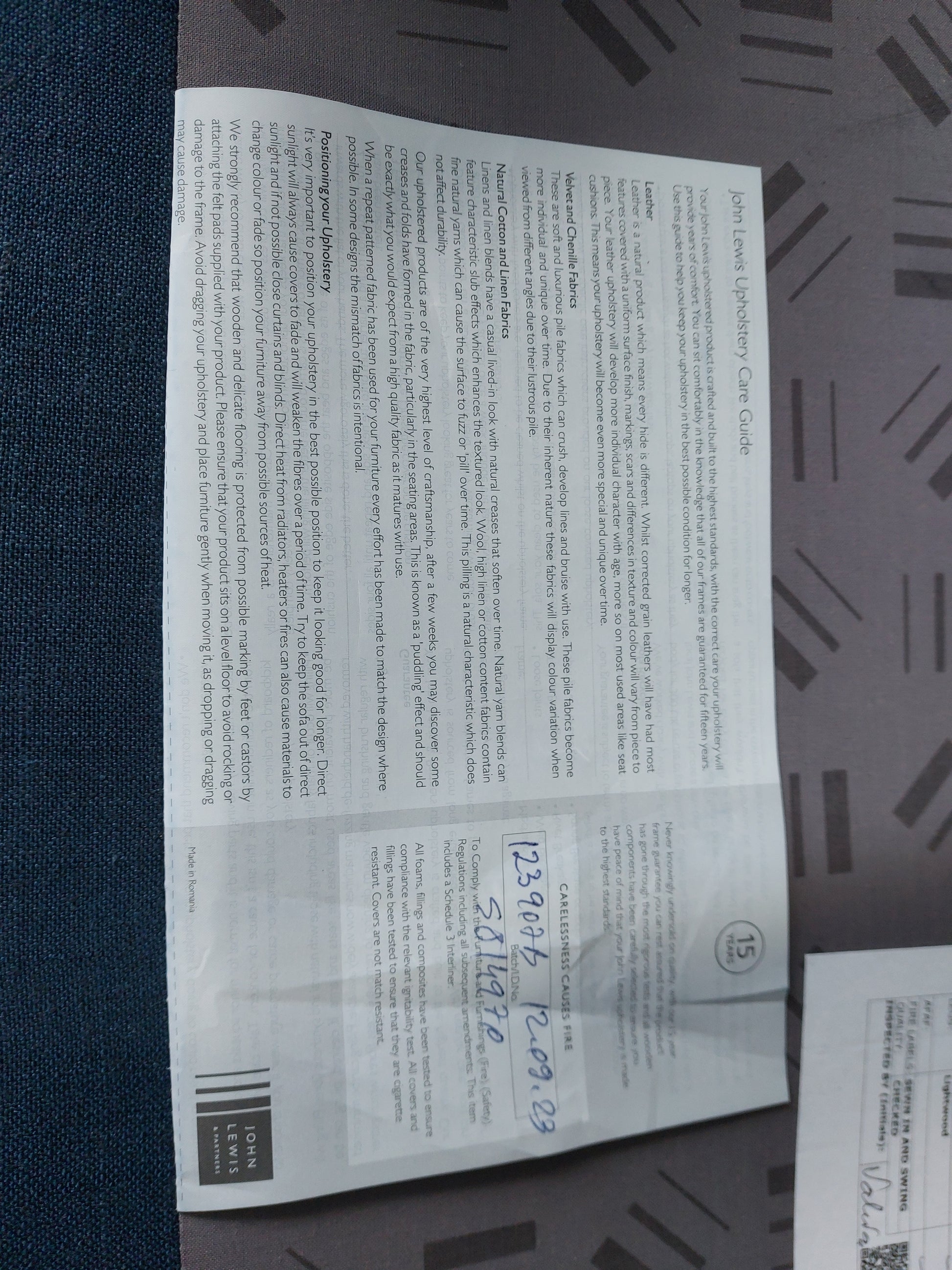 John Lewis Camber Small 2 Seater Sofa Blue Linen