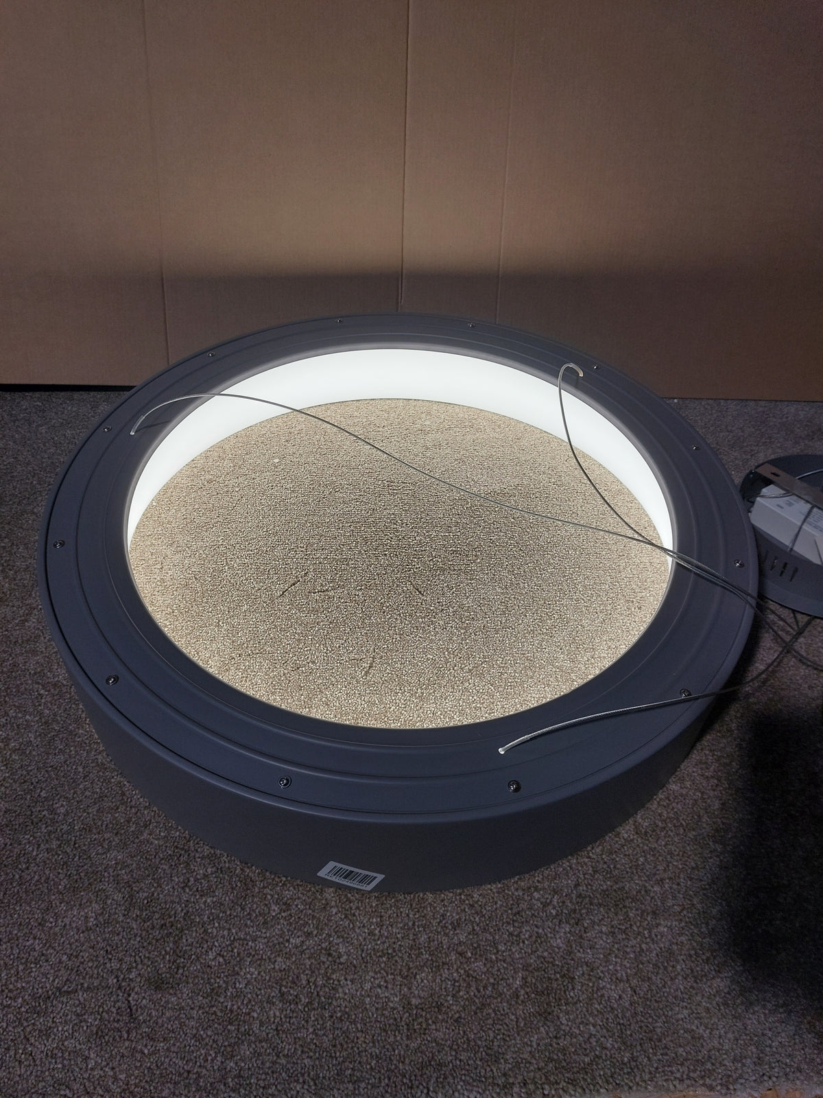 John Lewis Matteo Large Hoop Pendant Ceiling Light, Grey