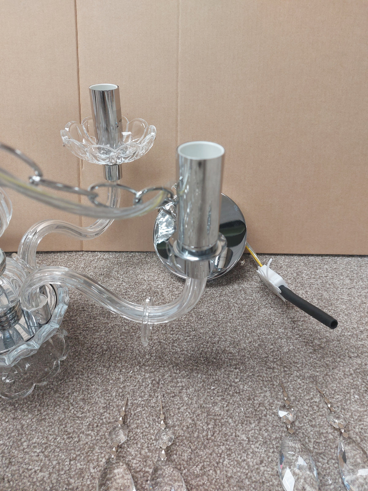 Laura Ashley Harriet Crystal 5 Arm Chandelier Ceiling Light, Clear