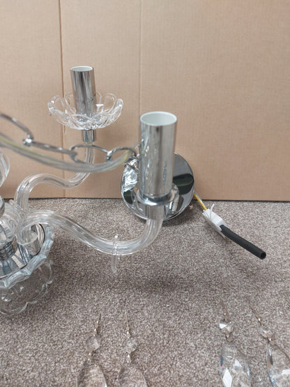 Laura Ashley Harriet Crystal 5 Arm Chandelier Ceiling Light, Clear