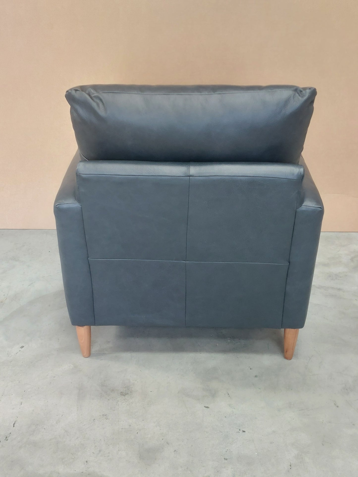 John Lewis Leather Armchair Bailey II Blue