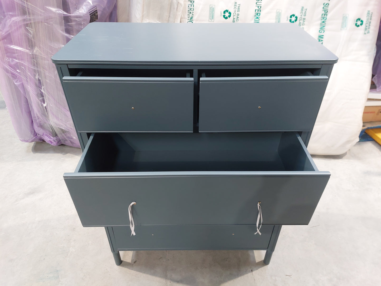 John Lewis Pillar 5 Drawer Chest, Blue