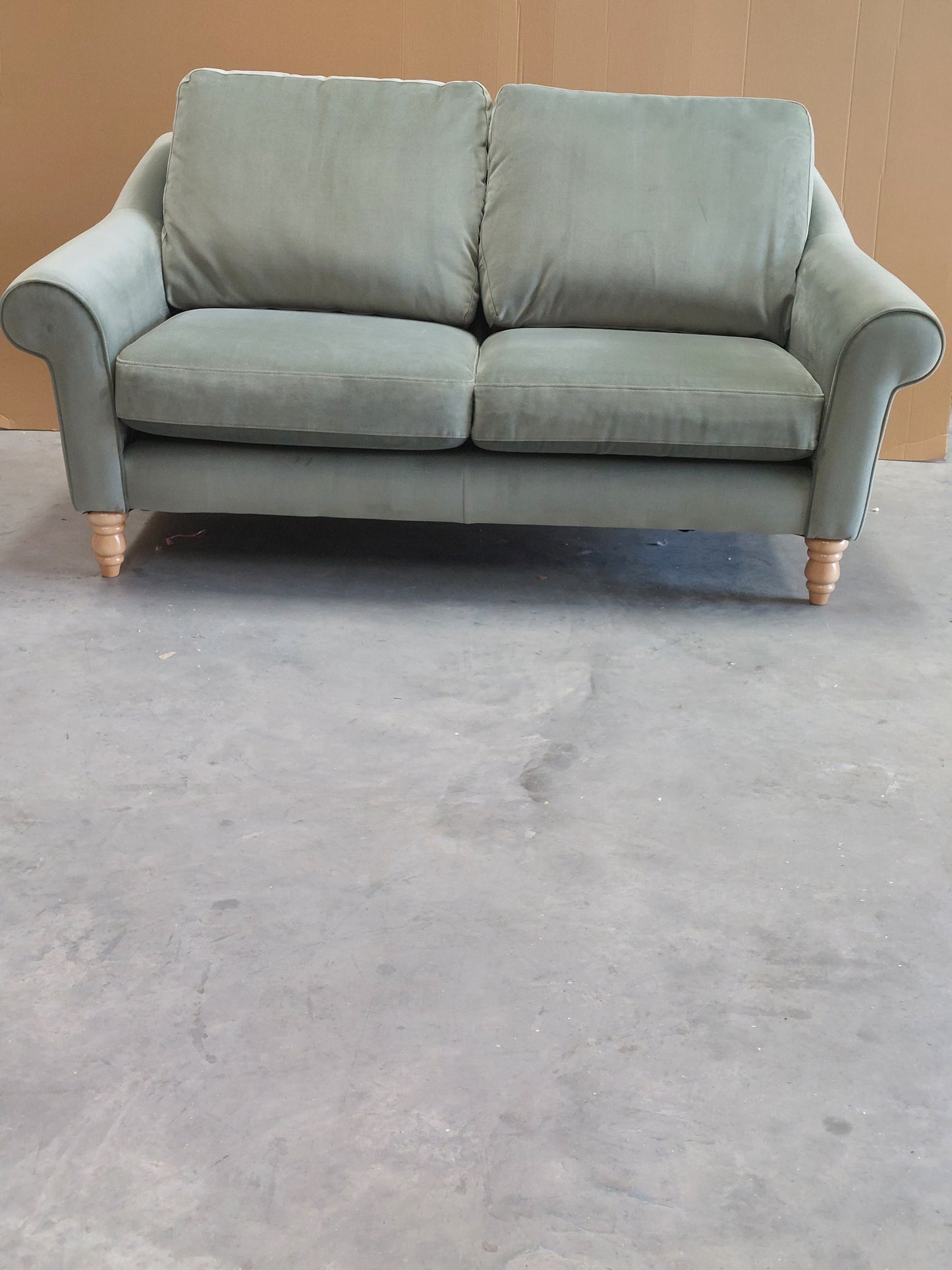 John Lewis Camber Medium 2 Seater Sofa Velvet Myrtle  Easy Clean Eco