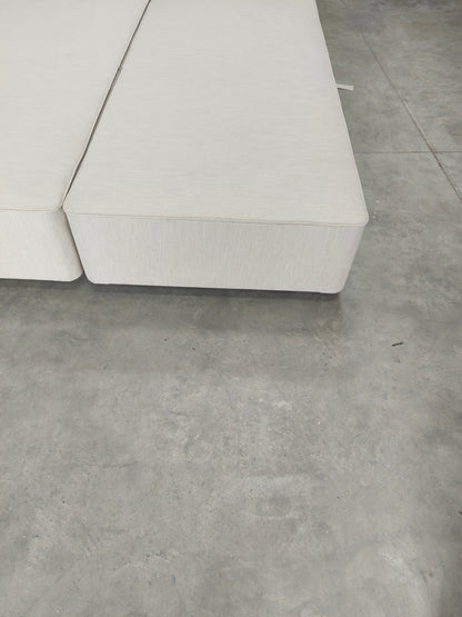 John Lewis Pocket Sprung Upholstered 4 Drawer Divan Base, Super King Size, Cotton Effect Beige