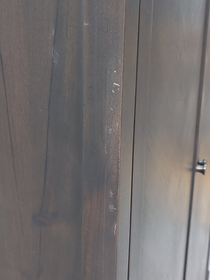 John Lewis Padma Double Wardrobe with 1 Drawer, Grey acacia /Brass