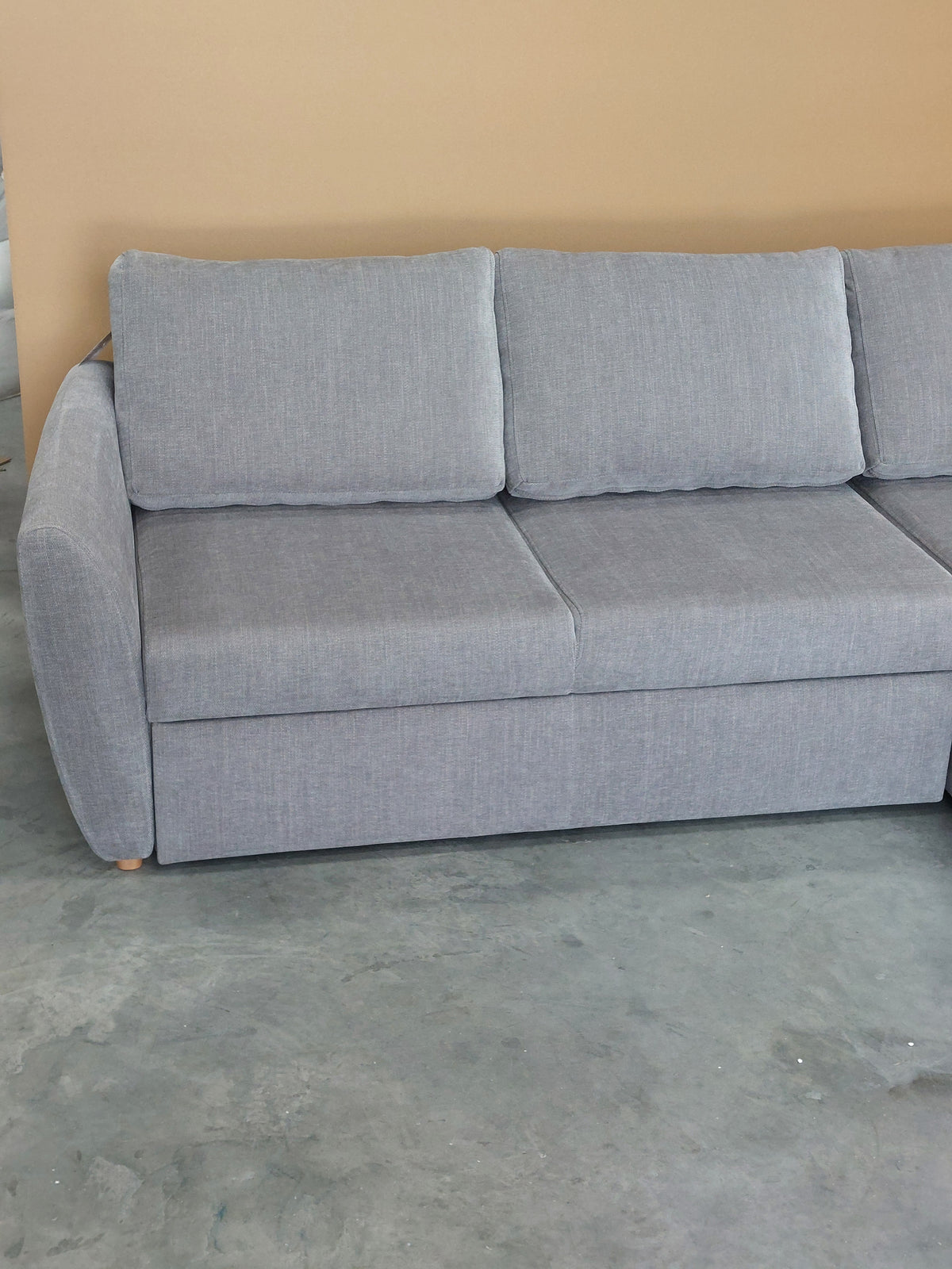 John Lewis Sansa Splayed Arm Sofa Bed with Storage Aquaclean Matilda Steel