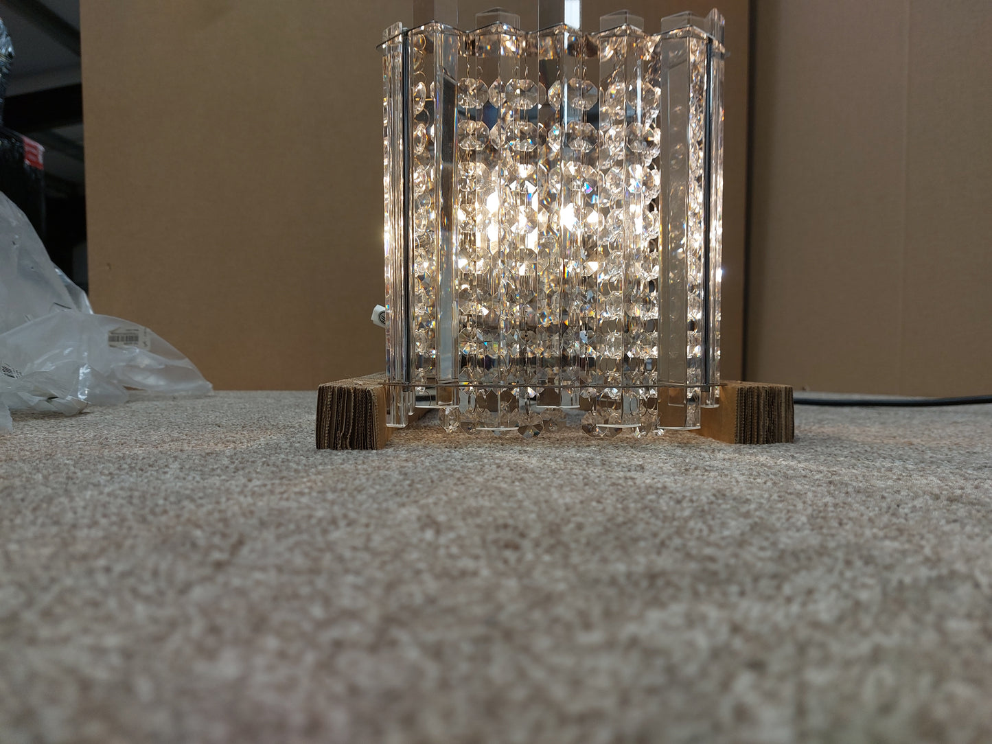 John Lewis Dazzle Crystal Mirrored Wall Light, Clear