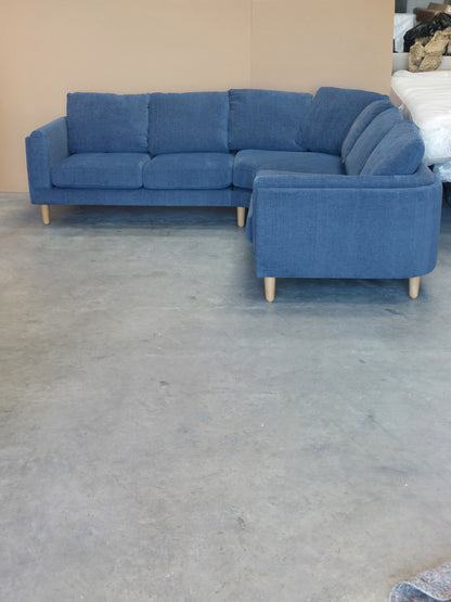 John Lewis Harbour Corner Sofa Easy Clean Chunky Chenille Navy