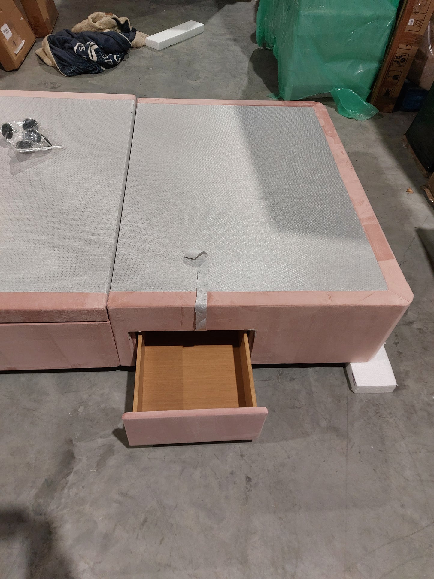 Silentnight 2 Drawer Continental Half Ottoman Divan Storage Bed, Dusky Pink