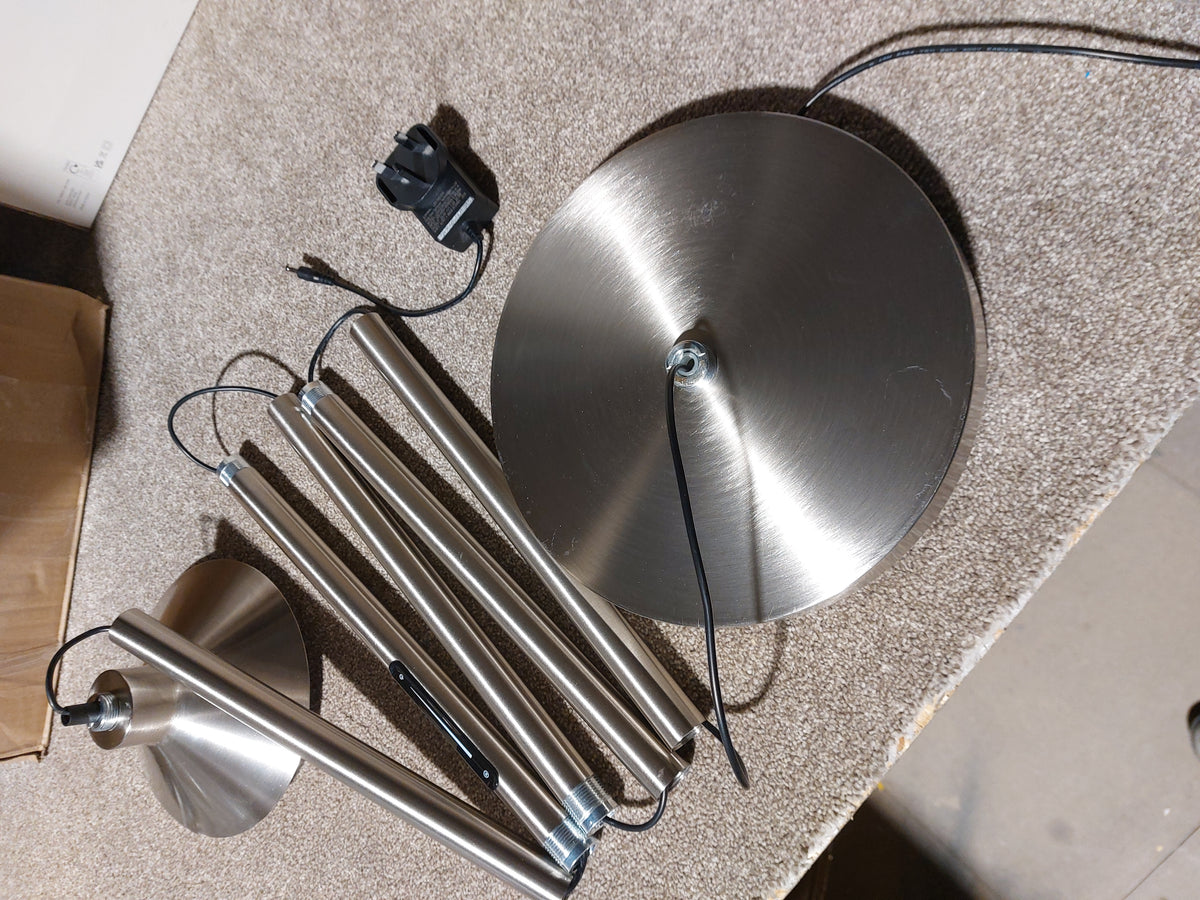 John Lewis Torchiere LED Smart Switch Floor Lamp, Nickel