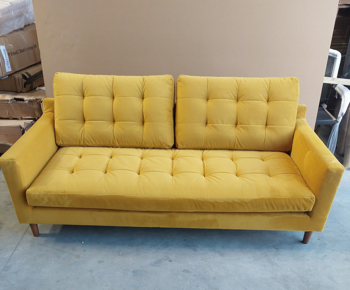 John Lewis Draper II Large 3 Seater Sofa Plush Velvet Honey