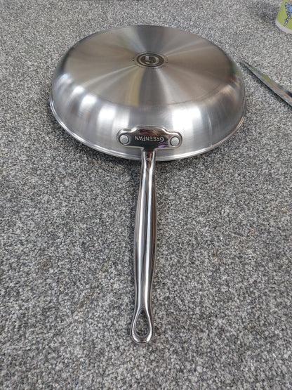 GreenPan Premiere Stainless Steel Ceramic Non-Stick Frying Pan, 30cm
