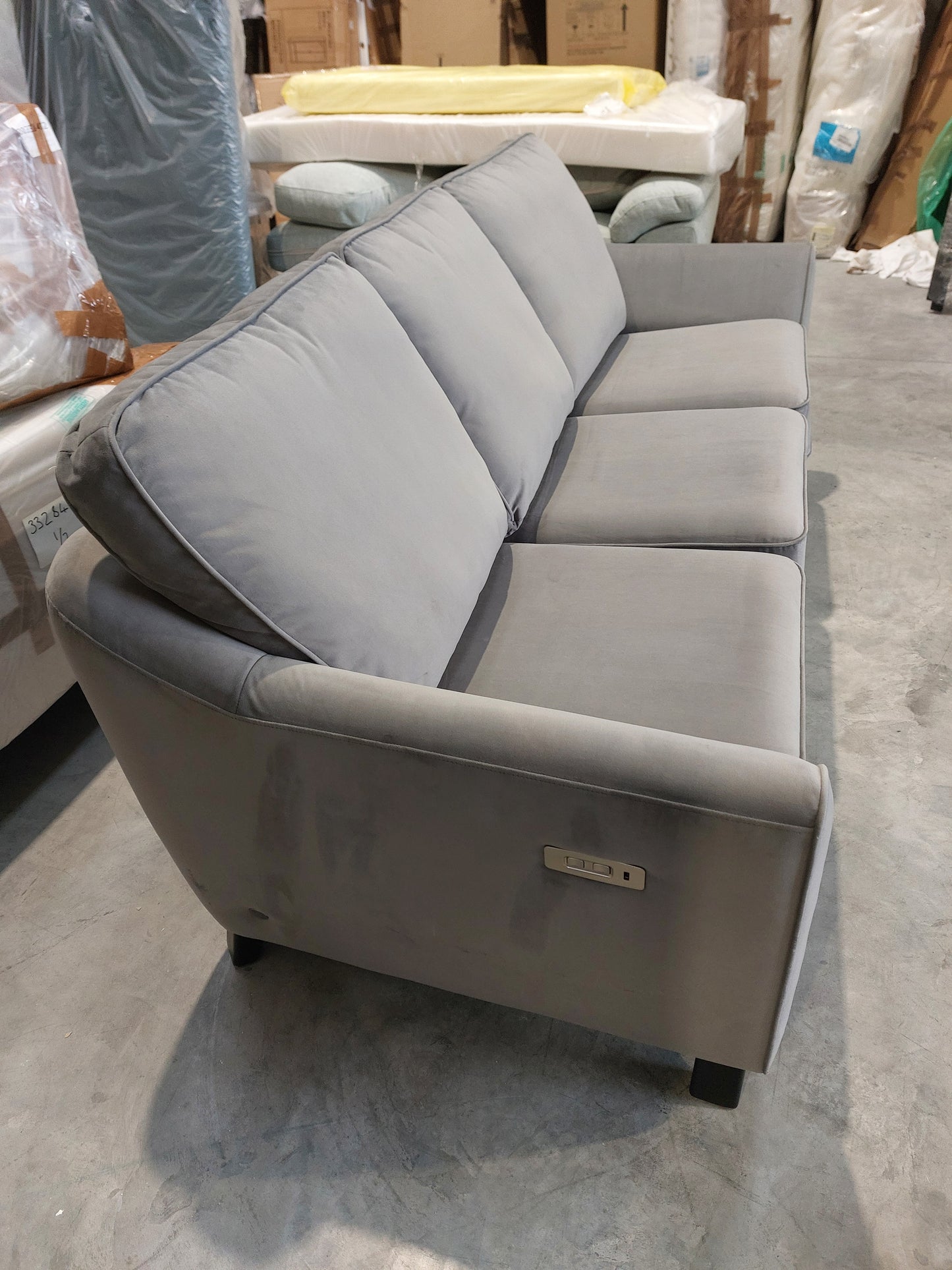 G Plan Vintage The Sixty Eight LHF Large 3 Seater Sofa with Footrest Mechanism, Plush Slate