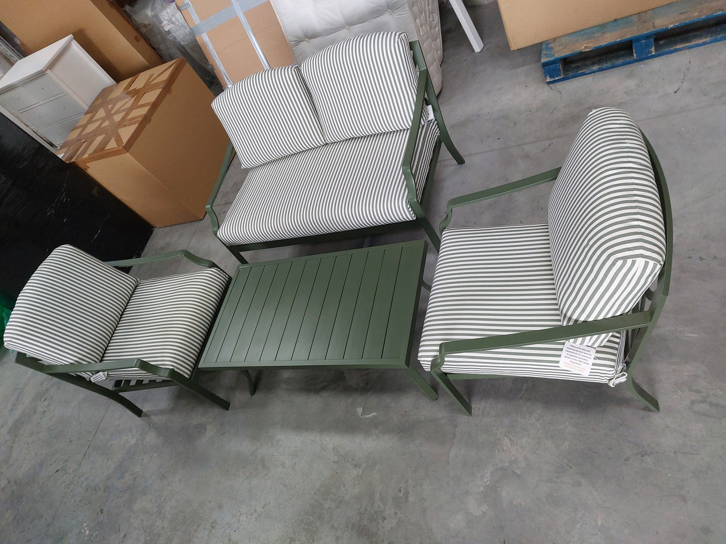 John Lewis Marlow Aluminium 4 Seater Garden Lounge Set, Green