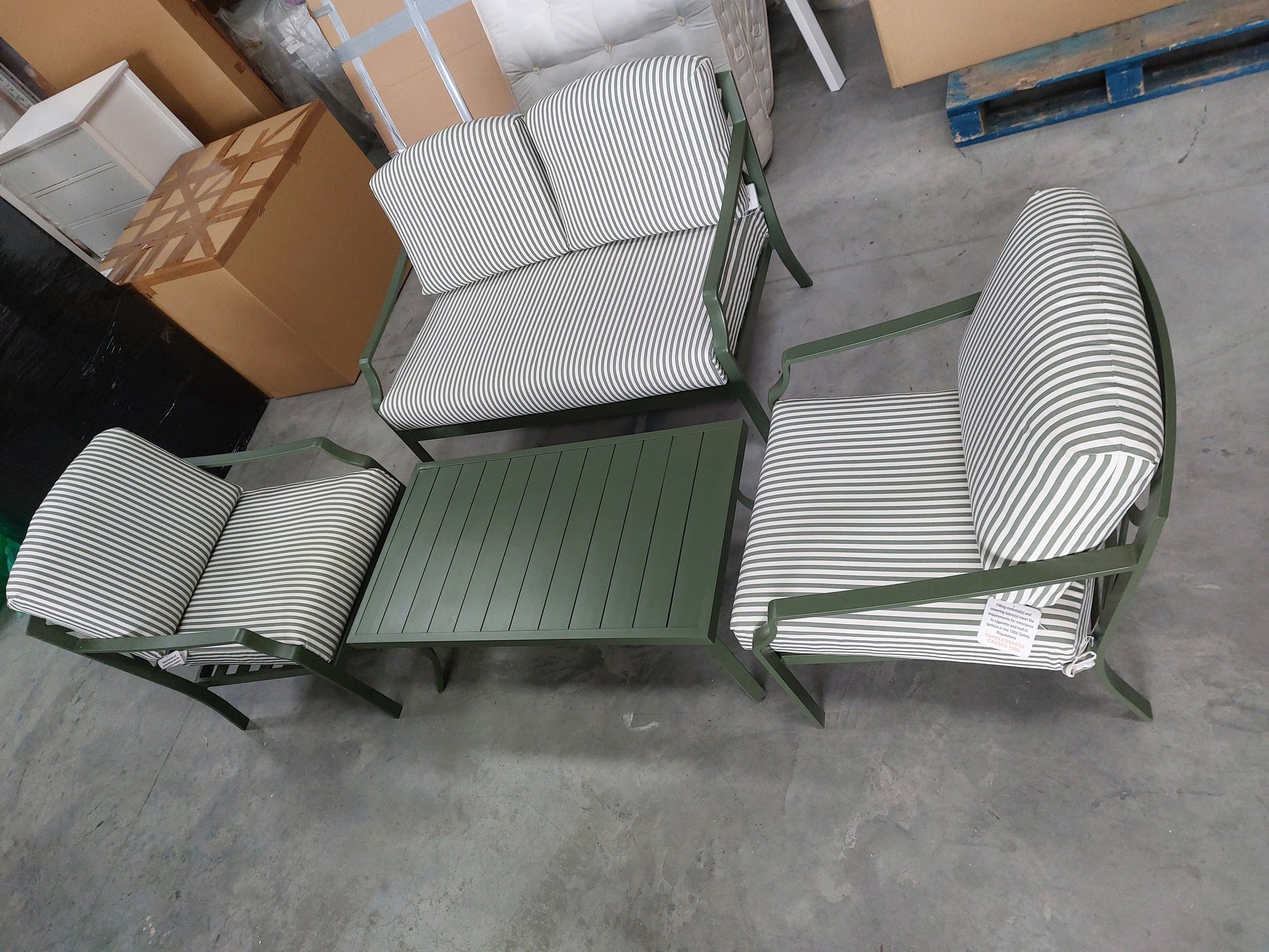 John Lewis Marlow Aluminium 4 Seater Garden Lounge Set, Green