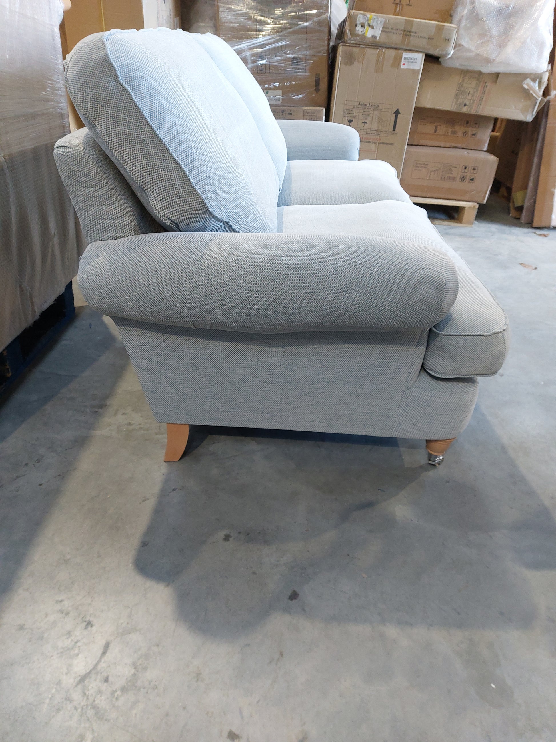 Laura Ashley  Small 2 Seater Sofa  Beaumaris, Teak Leg, Anneliese Seaspray