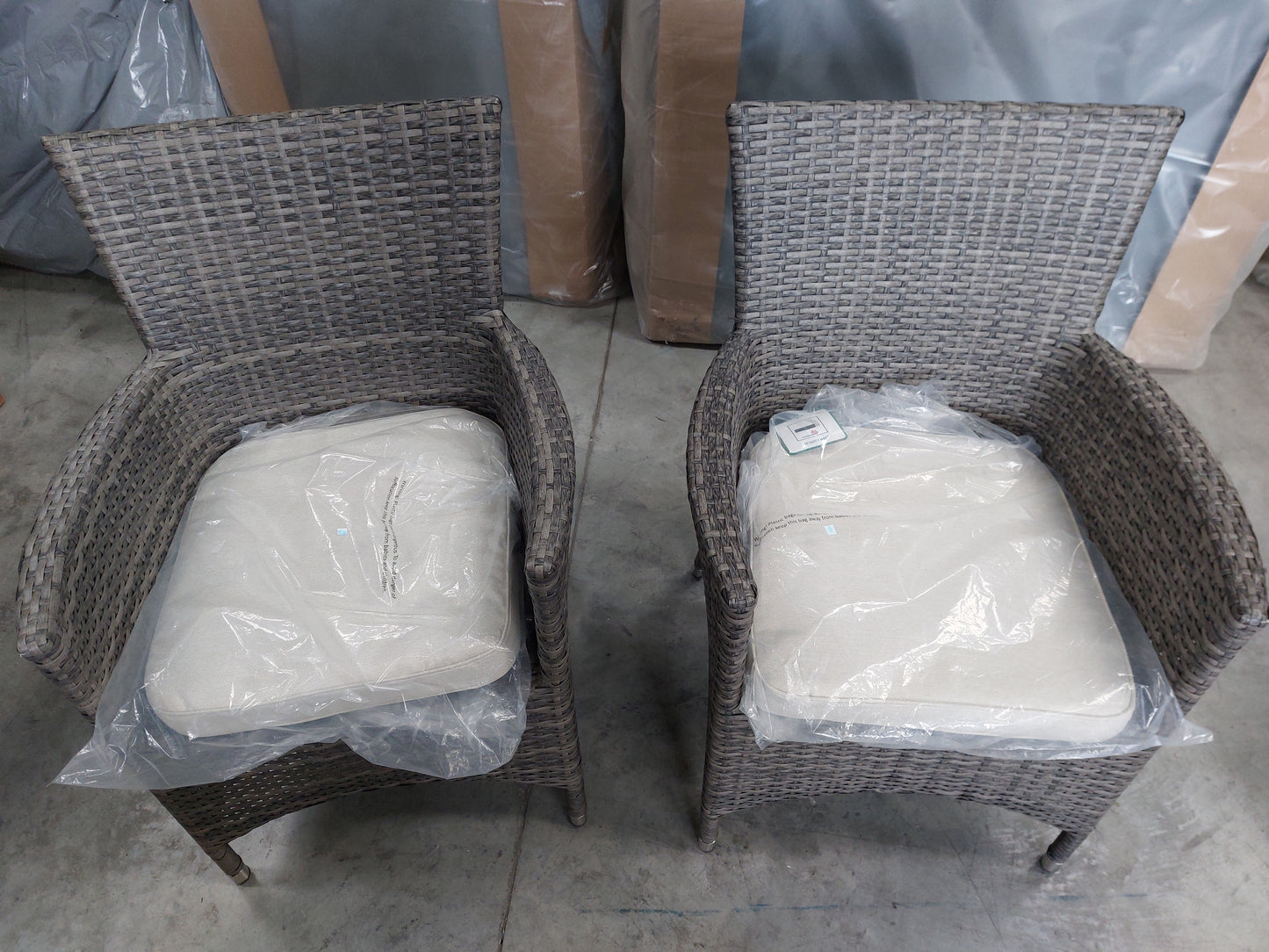 John Lewis Alora Garden Dining Chairs, Set of 2, Brown/Grey