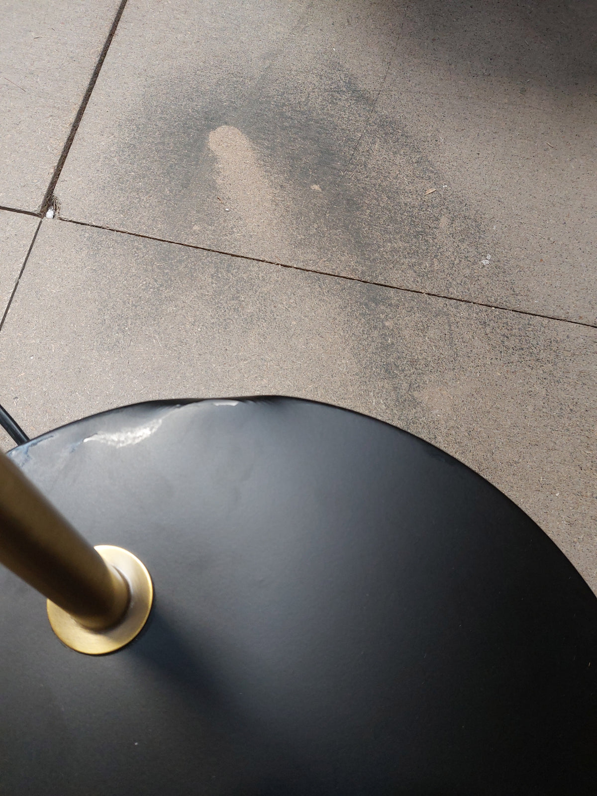 John Lewis Metal Arc Floor Lamp, Black/Brass