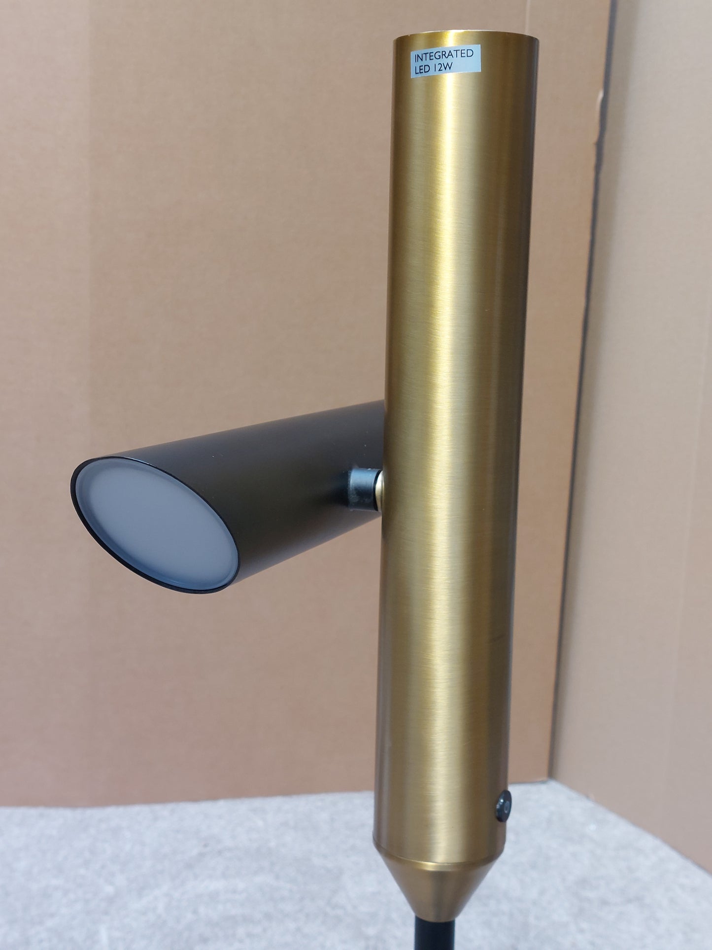 John Lewis Lamp Swivel LED Uplighter Floor Lamp, Black/Brass Living Room